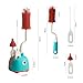 Rabbit Baba Silicone 4-in-1 Baby Bottle Brush Set,Nipple Brush, Bottle Brush, Straw Brush， Safe and Durable, Easy to Clean and Dry，4 Count，Cleaning Set，Uniform Storage Base，Draining Base (yellow Base)
