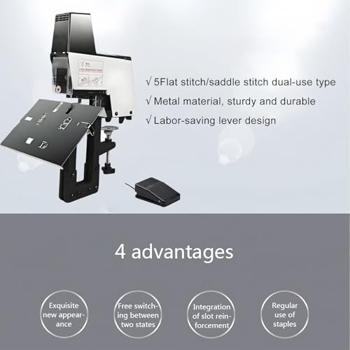 Updated 106 Auto Electric Stapler Saddles Stitching Machine Binder 2-40 Sheets with Pedal, Automatic Rapid Heavy Duty Dual-Purpose Stapler, Suitable for 23/6, 23/8, 66/6, 66/8 Staple,110V