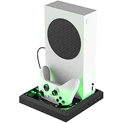 Base Cargador Xbox 360 Soporte de carga para ventilador de refrigeración RGB para Xbox Series X/S, soporte vertical RGB, base de controlador de luz colorida, soporte de cargador multifunción