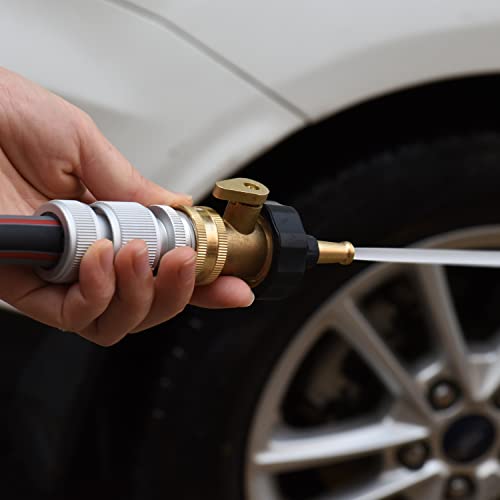 Plg Heavy Duty Brass High Pressure Jet Hose Nozzle With Hose Shut Off Valve For Garden Hose #TOP1
