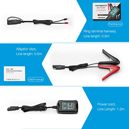 Ebl 6V 12V Battery Charger 1.5Amp Smart Charger - Portable Automotive Car Battery Charger Trickle Charger Battery Maintainer With Temperature Compensation For Cars, Motorcycles, Boats, Atvs, Rvs #TOP5