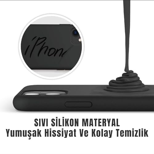 iPhone 11 İle Uyumlu Lansman Kılıf İnce Sıvı Silikon 3 Katmanlı Tam Kaplamalı Yumuşak Jel Kauçuk Telefon Kılıfı (siyah) - Görsel 3