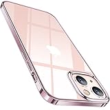 TORRAS Coque pour iPhone 13 Transparente (Vraiment Anti-jaunissement) Antichoc Protection Souple Fine Coque iPhone 13 Silicone Anti-Rayures Étui iPhone 13 Coque Screen Protector Crystal Clear Rose