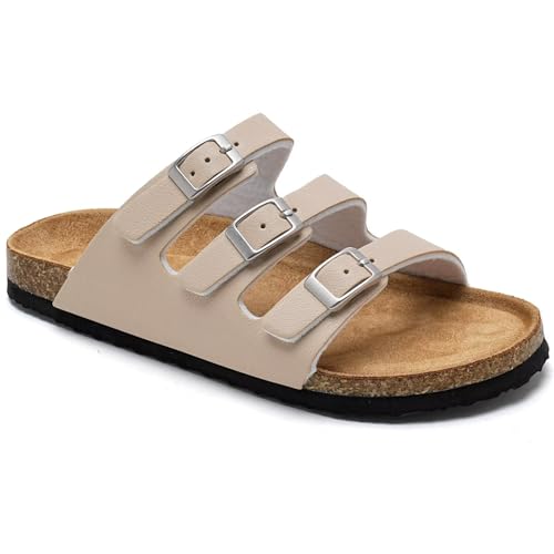Torotto Boys Girls Sandals with Cork Footbed Adjustable Buckle Casual Slides Sandals Open Toes Flat for Kids Toddler4