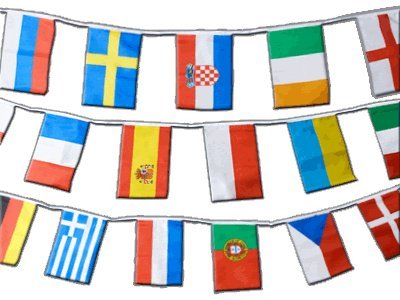 Guirlande Football XXL 16 pays de 10,7m pour décoration sportive