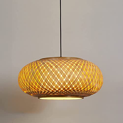 Suspension luminaire bambou E27 lustre lanterne fait main de style pastoral