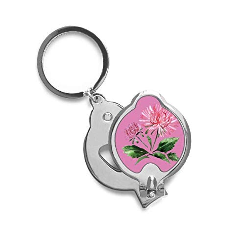 Coupe-ongles aquarelle rose chrysanthème verdure trimmer manucure