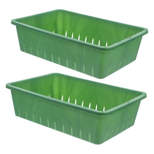 Supvox 2 Stück Anzuchtschalen Für Sämlinge Stapelbare Pflanzschalen Aus Kunststoff 26x18x7cm in Grün Pflanzzubehör Für Garten Und Gewächshaus Zur Gesunder Wurzeln