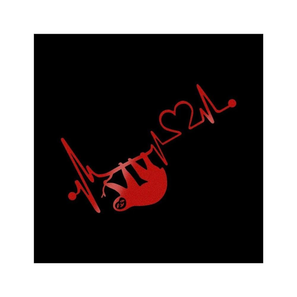 Auto Accessory 20.5x11cm Sloth Heartbeat Car Reflective Sticker Auto Vinyl Film Decal(Red,4pcs)