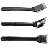 Grill Brush and Scraper - Extra Strong BBQ Cleaner Accessories - Safe Wire Bristles 18' Stainless Steel Barbecue Triple Scrubber Cleaning Brush for Gas/Charcoal Grilling Grates, Wizard Tool (2 in 1)