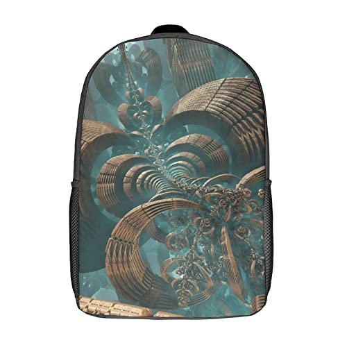 Sac à dos scolaire enfants 17 pouces et sac de voyage imprimé 3D Fractal
