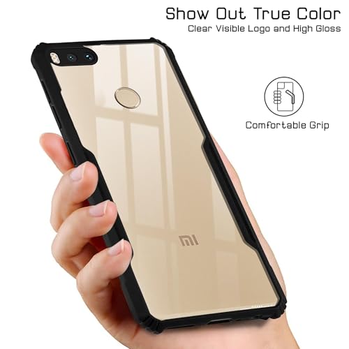 Image of Jkobi Back Cover Case for Xiaomi Mi A1 (Mi 5X) (Polycarbonate Clear Panel with Shockproof | Professional Black)