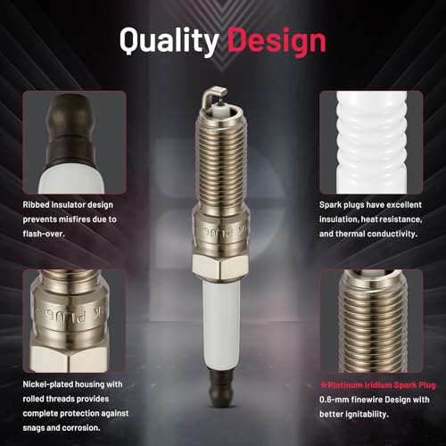 Image of BDFHYK 91970 Platinum Iridium Spark Plugs Compatible with Chevy Equinox 2018-2024 1.5L, Intended for Trax 2021-2022 1.4L, Replacement for ILNAR8B7G 90644 Set of 4