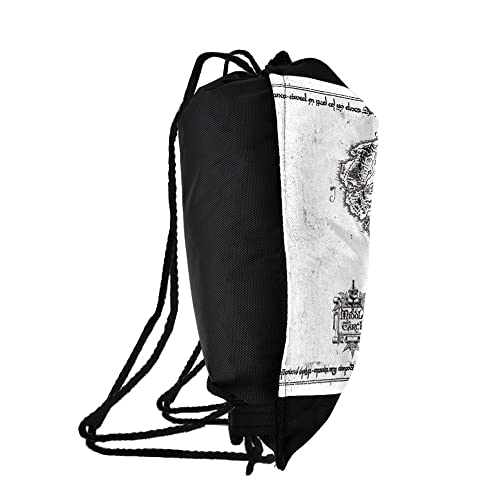 LOGOVISION The Lord of the Rings White Middle Earth Map-Drawstring Backpack Sports Bag Sackpack 17" x 13", Perfect for Gym, Yoga or Practice2