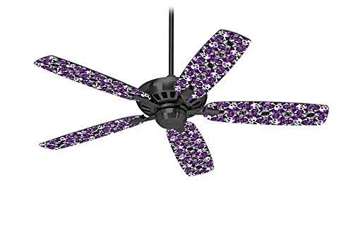 Splatter Girly Skull Purple - Ceiling Fan Skin Kit fits most 52 inch fans (FAN and BLADES NOT INCLUDED)
