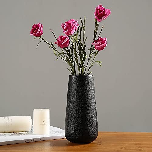 Maleielam® Ceramic Flower Vase,Black Handmade Modern Decorative Vases for Living Room,Bedroom,Kitchen,Office,Wedding and Table