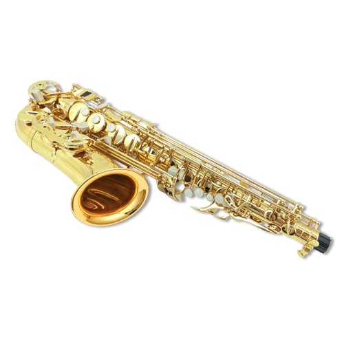 ModouString Saxofone alto para iniciantes, estudantes, kit completo de saxofone de latão dourado com