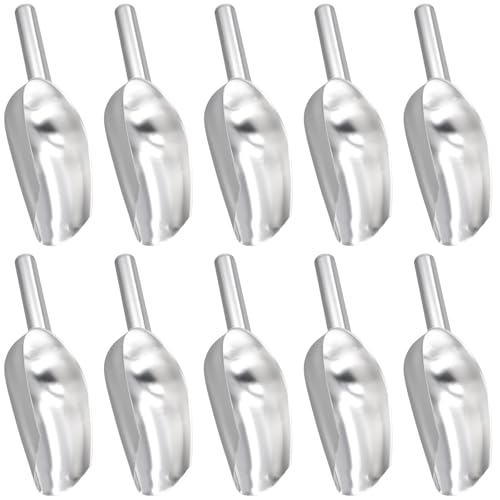 CHUIFAI Lot de 10 petites Pelle à Glace, 19 cm, en acier inoxydable pour machine à glaçons, pour bonbons, cuisine, bar, fête, mariage, nourriture pour...