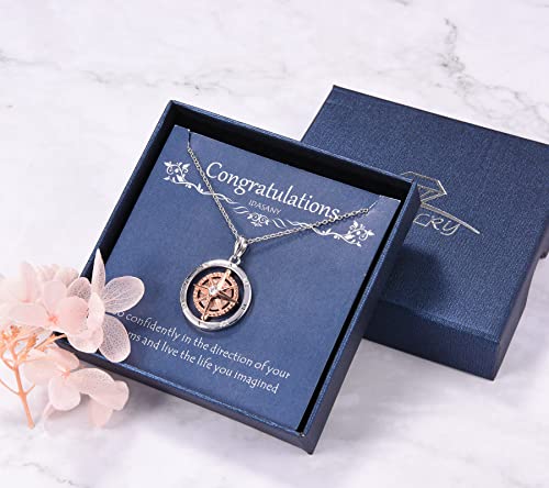 Graduation Gifts for Her 2025 Inspirational Spin Compass Pandant Necklace for Women Friends, High School College Encouragement Graduation Gifts with Giftbox2