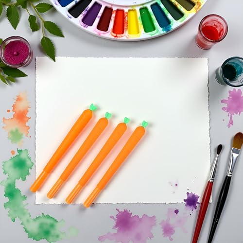 Set 3 bolígrafos gel diseño zanahoria tinta negra 0.5mm miniatura 5