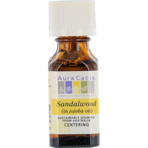 ESSENTIAL OILS AURA CACIA by Aura Cacia SANDALWOOD IN JOJOBA OIL .5 OZ for UNISEX ---(Package Of 3)
