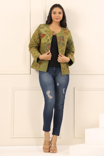 Image of SAY Women's Cotton Regular Fit Quilted Jacket For Winter Wear