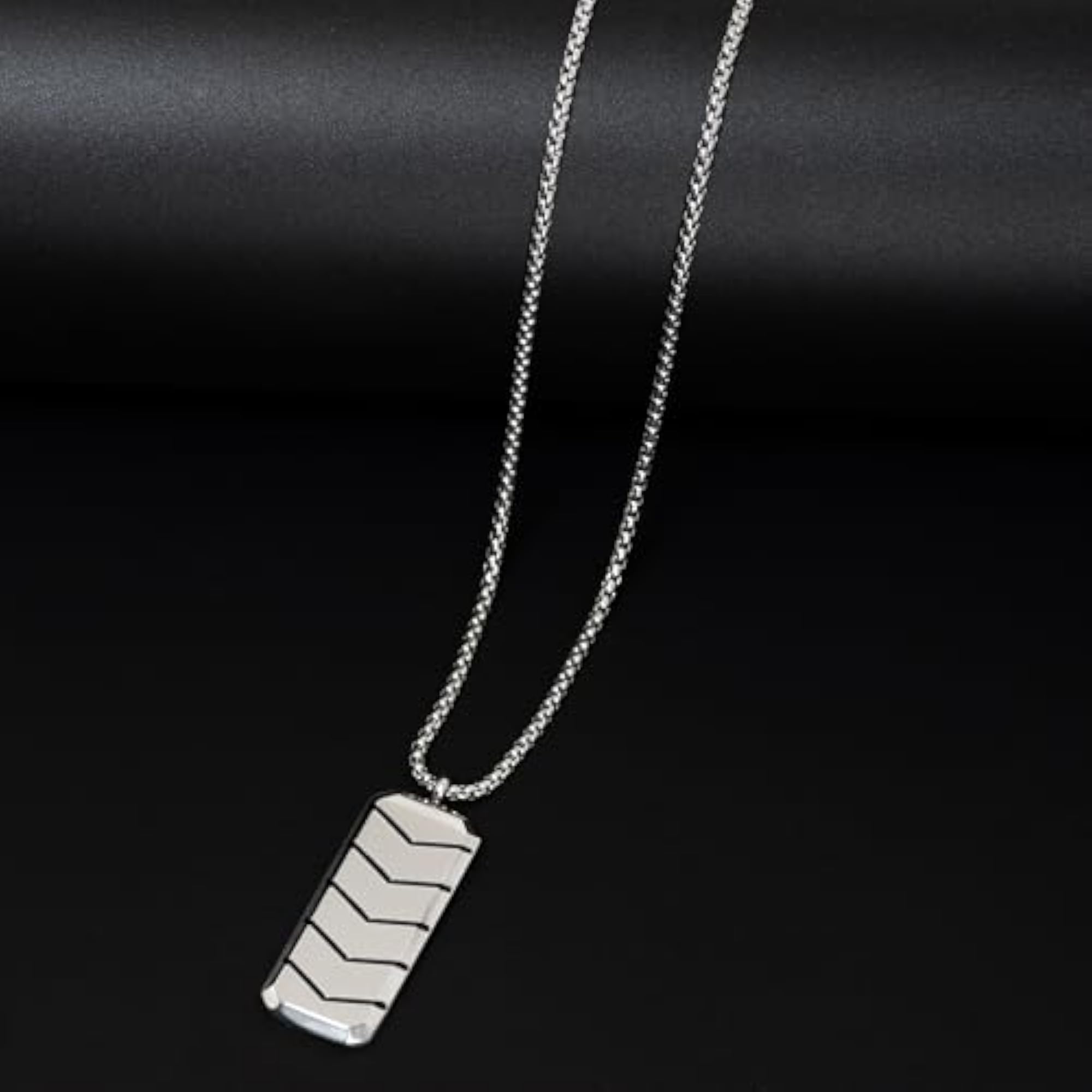 Men's Silver Plated Chain & Bracelet Set of 2, Stylish Gift