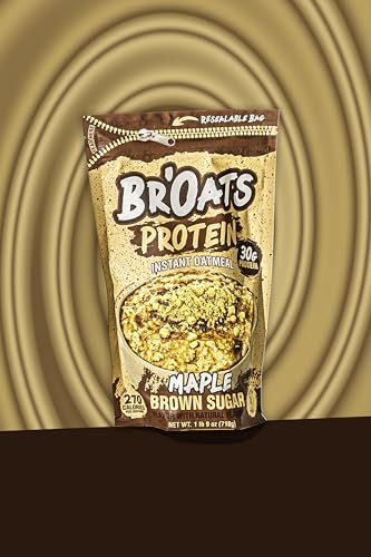 Br'Oats High Protein Oatmeal With 30g Of Protein Per Serving - Protein Packed Gluten Free Delicious Tasting High Protein Oats (Pack of 1, Maple Brown Sugar)