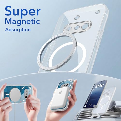 Image of Jkobi Lifetime Anti-Yellow MagSafe Compatible Clear Back Cover Case for Nothing Phone 3A 5G (Sleek Hard Crystal | Shockproof and Camera Protection)