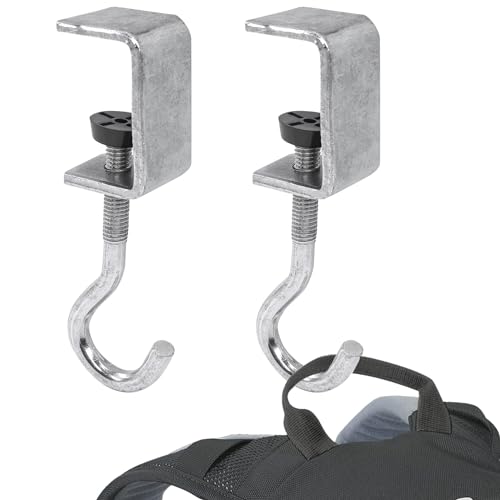 Zayin Desk Mount Hook and Schoolbag Holder Hook Clamp,On Backpack Hanger Portable Desk Mount Headphones Holder for Reduce Desk Clutter Table Desk Table Hanging Storage