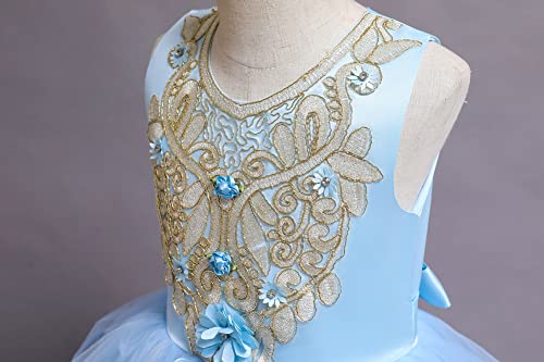 Disfraz largo de princesa retro con apliques de gala infantiles 5