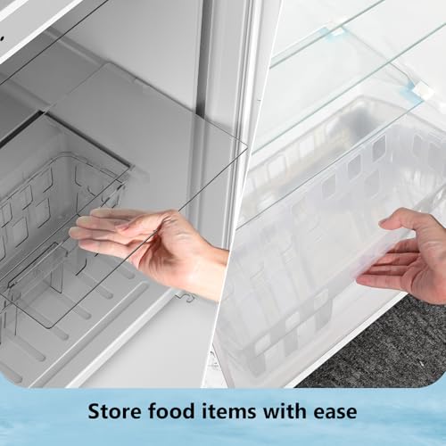 Image of Electactic 4.5 Cu.Ft Mini Fridge with Freezer, 2-Door Compact Refrigerator With 2 Removable Shelves, 3 Level Adjustable Thermostat, Quiet Efficient for Kitchen, Office, Dorm, Apartment-Premium Grey