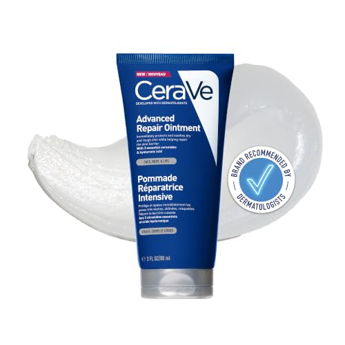 CeraVe Advanced Repair Ointment for Very Dry Chapped Skin With 3 Essential Ceramides Pharmaceutical-Grade Petrolatum Hyaluronic Acid Face Body & Lips Dermatologist Developed 88ml