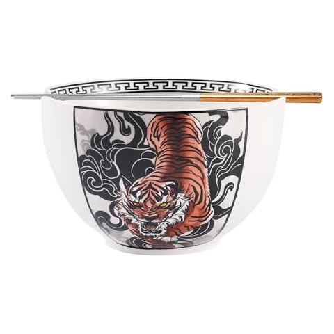 Hagary Tiger Ramen Bowl with Chopsticks Cover