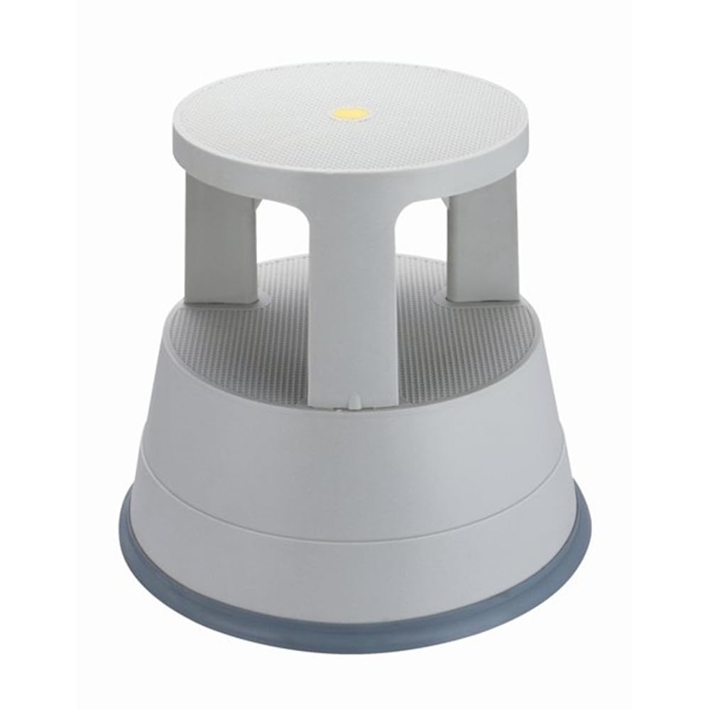 Swift Grey Supastep Kick Step Stool With Retractable Castors Heavy Duty Pp Great For Work Office Warehouse Retail Home 150Kg Load Capacity