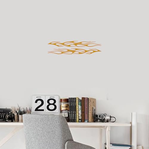 Image of NBFU Flame Stripe Racing 4 (Metallic Gold) (Set of 2) Premium Waterproof Vinyl Decal Stickers for Laptop Phone Accessory Helmet Car Window Bumper Mug Tuber Cup Door Wall Decoration