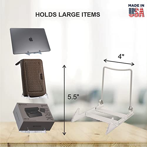 Kingdom Solutions Plate Stands For Display - Acrylic Stand Square Display Stand, Wire Plate Holder Display Stand, Picture Frame Stand Holder Easel For Book Holder, Tabletop Plaque, 4"X 4.5" 12 Pieces #TOP2