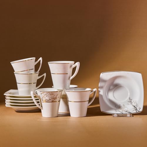 KARACA Autumn Porzellan Türkische Kaffeetassen-Set für 6 Personen,...
