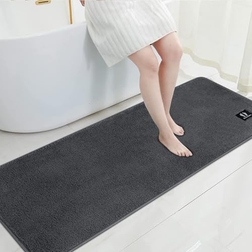 RTBQJ-AT Dark Grey Bath Mat Non Slip Extra Large Bath Mats Microfiber Bathroom Runner Rug Kitchen Rugs Shower Mats Washable 40x120cm - Image 2