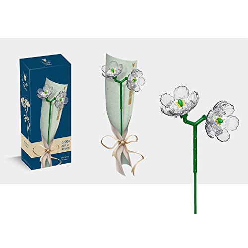 WEAREWE Flower Bouquet Building Blocks Kits Skeleton Flower 52004, Artificial Flowers Building Project to Release Stress and Focus The Mind, for Birthday Gifts to Adults/Teens(100+ Pieces)