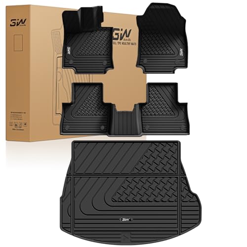 3W Floor Mats for Kia EV6 2025 2024 2023 2022 Floor Liner Custom Fit All Weather TPE 3D Car Mats Fit for KIA EV6 1st and 2nd Row,Black 1.For Kia EV6 | 22-25 | 1st & 2nd Row
