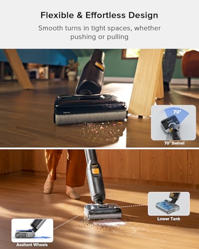 roborock F25 BX Wet Dry Vacuum Cleaner, Cordless Vacuum Mop All in One with 20000Pa, 194°F Hot Air Flash Drying & Self Cleaning, Zero-Tangle Wet Mop Cleaner for Hard Floor, 180° Lie Flat