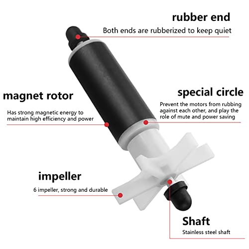 WANGCL Submersible Pump Rotor Impeller with Shaft and Bearing 2.5m Replacement Magnetic Filter, Silver - Image 2