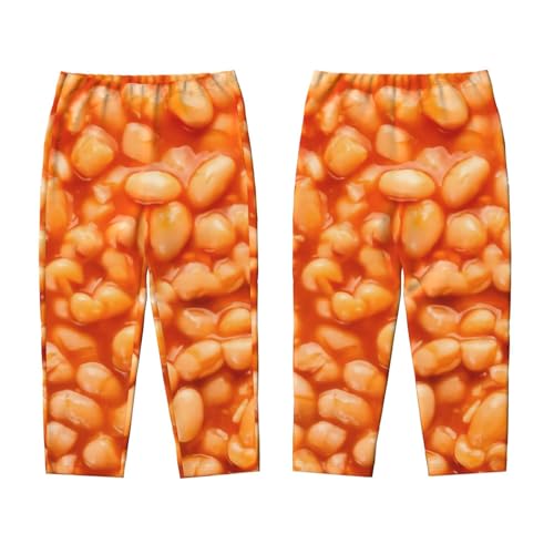 Cheeseburger Kids Full Print Bottoms ，Soft Cotton-Like Fabric, Elastic Waist For Casual Play And Daily Wear3
