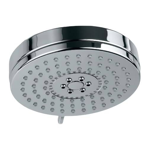 Image of Jaquar ABS Body & Chrome Face Plated 105mm Round Shape Multi Flow Overhead Shower with Air Effect & Rubit Cleaning System, Sliver, Chrome Finish