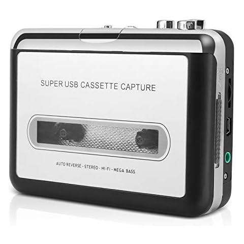 Updated Cassette to MP3 Converter, USB Cassette Player from Tapes to MP3, Digital Files for Laptop PC and Mac with Headphones from Tapes to Mp3 New Cover