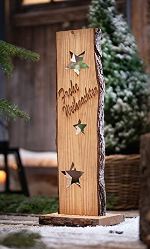 Dekoleidenschaft Holzsäule Frohe Weihnachten, 68 cm hoch, Dekoschild...