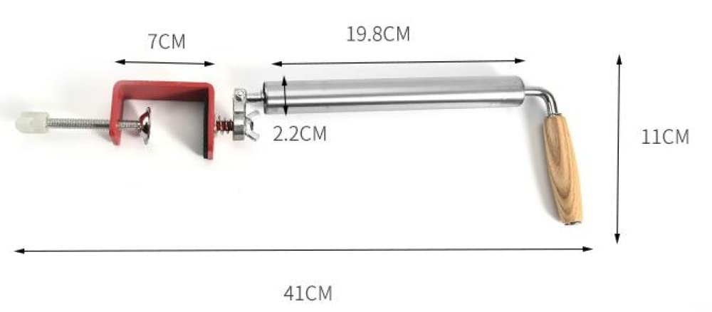 Adjuble inless Rodillo de acero semiautomático para masa para galletas, pizza, panqueques y pastelería, fácil de usar (tamaño: 2,2 cm)