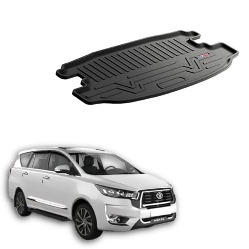 Image of 3D TPE Car Boot Mat for Innova Crysta (2016 Onwards) Custom Fit, Heavy Duty & Anti-Slip Boot Mat | All Weather Resistant, Waterproof & Dustproof Trunk Liner, Car Dicky Mat for Crysta