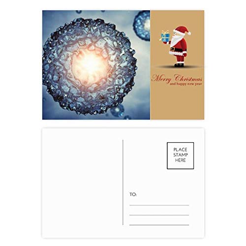 Cartes postales motif microcosmique Père Noël Blue Science Cells pour correspondance hivernale